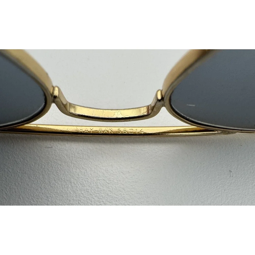 Ray Ban Aviator RB3025 Gold Frame Blue Lenses 58[]14 With Case *Flaws*